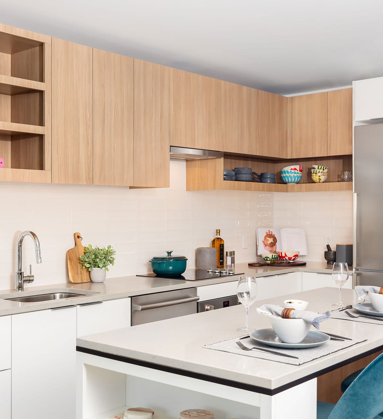 Apartment bedroom with waterfront view